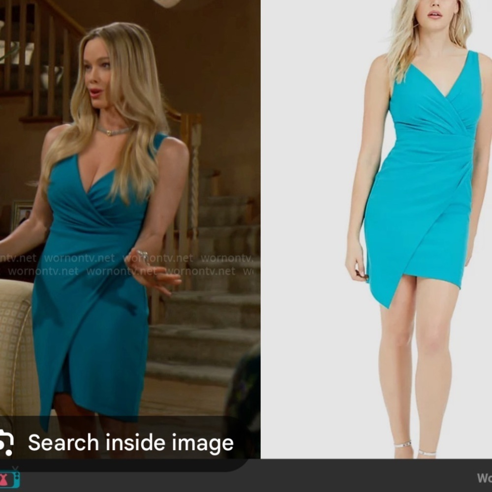 Guess Women's Turquoise Asymmetrical Dress Size 4 New